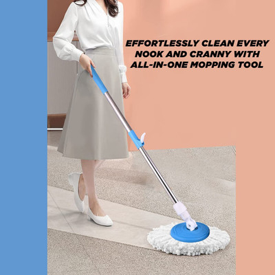 DIVINE HUB mop stick 360* rotation for floor cleaning Mop Rod(Blue)