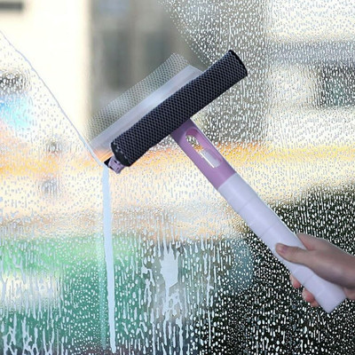 RTENTERPRISE 3 in 1 Spray Scrape Wipe Window Glass Brush Wiper Cleaner Washing Scraper Sponge Wet and Dry Brush(Multicolor)
