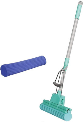 KPDREAMLAND lightweight sponge mop Sponge Wet and Dry Broom(Green, Blue)