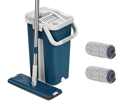 olsic Floor Mop with Bucket, Flat Squeeze Mechanism,360° Flexible Clean Home Cleaner. Mop Set(Green)