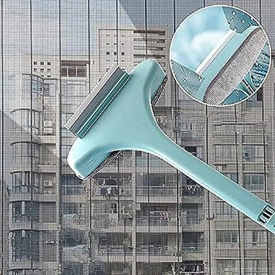 BVM TRADERS Window Cleaning Brush Net Cleaner Double-Sided Window Cleaner ( multicolor ) Nylon Wet and Dry Brush(Multicolor)