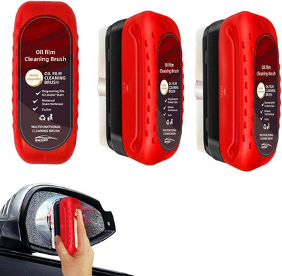 MAGNITE Automotive Car Glass Oil Film Cleaning Brush | All-in-One Glass Film Remover Liquid Vehicle Glass Cleaner(120 ml)