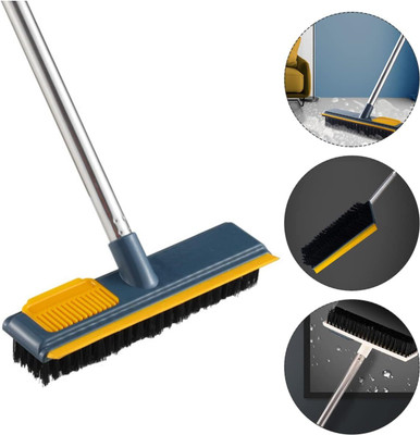 NARV 2 in 1 Floor Tile Scrubber Cleaning Brush With Long Handle Wet & Dry Mop(Multicolor)