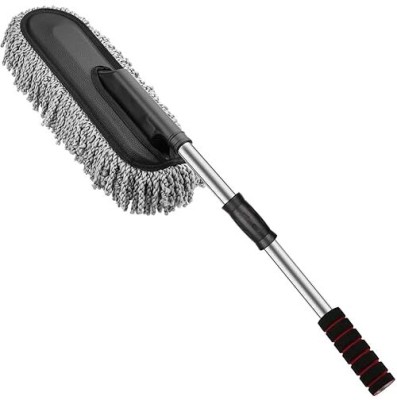 ONIQUID Soft Microfiber Car Duster Brush with Extendable Handle Wet & Dry Nylon Wet and Dry Brush(Multicolor)