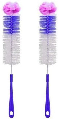 Mohprit Long Glass and Plastic Bottle Cleaning Nylon Brush pack of 2 Nylon Wet and Dry Brush(Multicolor, 2 Units)