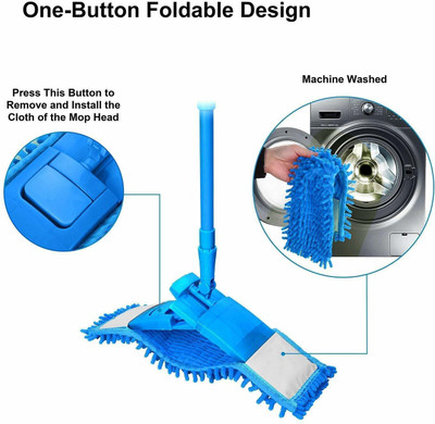 SNV TRADER Floor Cleaning & Fan Cleaning Microfiber Mop Microfibre Wet and Dry Broom(Multicolor)