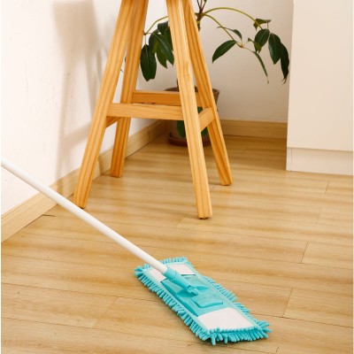 Bhakti Wet and Dry Cleaning Flat Microfiber Floor Cleaning Mop Microfibre Wet and Dry Brush(Green, White)