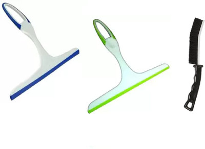 QinPin Multipurpose Bathroom Cleaner 2 Viper & 1 Gap Brush for Tiles Floor Plastic Wet and Dry Brush(Multicolor, 3 Units)