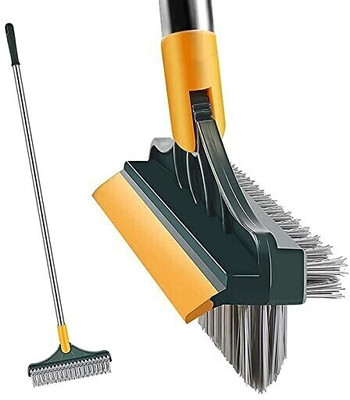 rdomi Tiles Cleaning Brush with 3 in 1 Cleaning floor Brush with Long Handle QEz1 Microfibre Wet and Dry Brush(Multicolor)