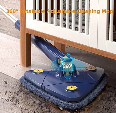 NKK TRADERS 360 Degree Rotatable Multifunctional Triangle Mop Microfibre Wet and Dry Broom(Multicolor)