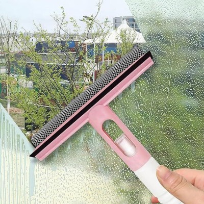 PARVPARI Glass Washing Bathroom Cleaner Water Spray Bottle Brush Wiper Sponge Wet and Dry Brush(Multicolor)