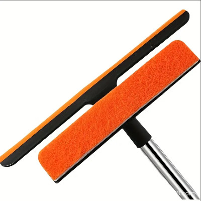 BLIXAR Squeegee Draining Wiper for Window Glass Cleaning, 3 in 1 Condensation Drip Silicone Wet and Dry Broom(Orange)