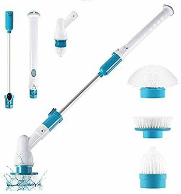 MYHEART Electric Spin Scrubber Bathroom Tiles Cleaner Tool with 3 Replaceable Brushes Plastic Wet and Dry Brush(Silver, White, Blue, Multicolor)