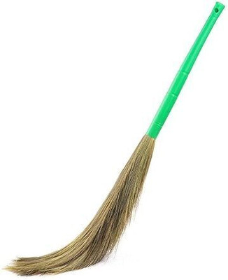 Dervino Long Lasting & Durable Jhadu Remove fine dust from Floor& Ceiling Plastic Handle Grass Dry Broom(Multicolor)