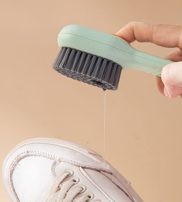 NKK TRADERS Multifunctional Shoe Brush with Liquid Box Fiber Wet and Dry Brush(Multicolor)