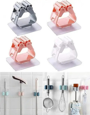 VRDH Multicolor Plastic Broom Holder(6 Holders)