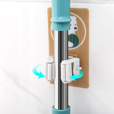Shreejee Multicolor Plastic, Silicone Broom Holder(2 Holders)