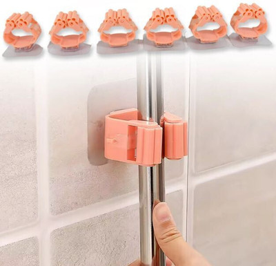 SJK Multicolor Plastic Broom Holder(6 Holders)