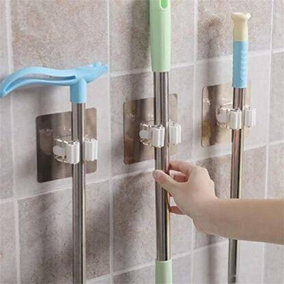 Manav Multicolor Plastic Broom Holder(2 Holders)