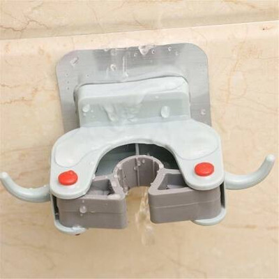 Dreamshop Self Adhesive Broom Holder with 2 Hooks on sidesBH.Hx1.71 Hook 1(Pack of 1)