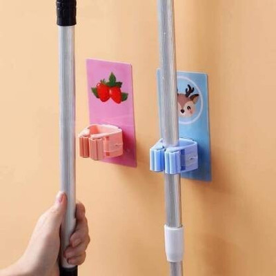 Manav Multicolor Plastic Broom Holder(2 Holders)