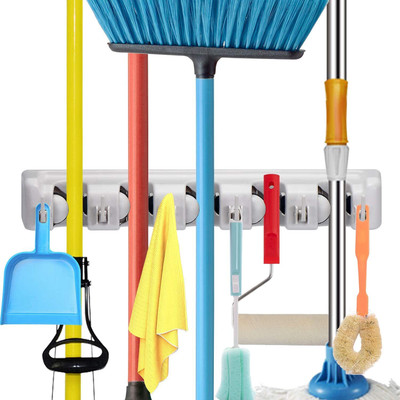 FIVANIO Multicolor Plastic Broom Holder(5 Holders)