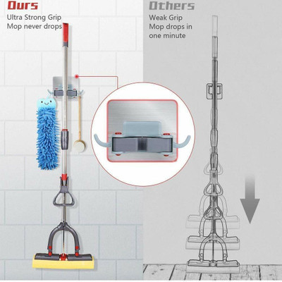 Radha Multicolor Plastic, Silicone Broom Holder(2 Holders)
