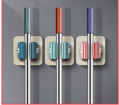 CROME JDH Multicolor Plastic Broom Holder(3 Holders)