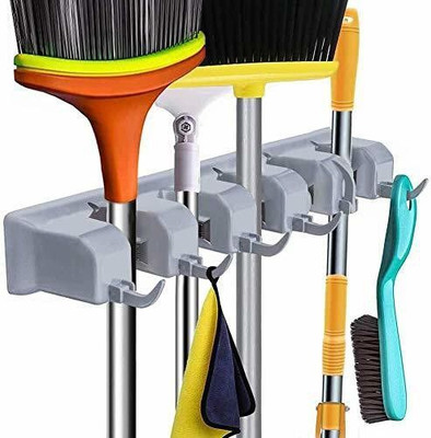 OXXIHOME Grey Plastic Broom Holder(5 Holders)