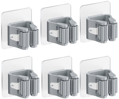 SERPLEX Grey Plastic Broom Holder(6 Holders)