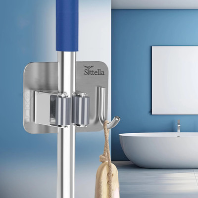 SITTELLA Silver Stainless Steel Broom Holder(1 Holders)