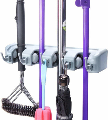 FIVANIO Multicolor Plastic Broom Holder(4 Holders)