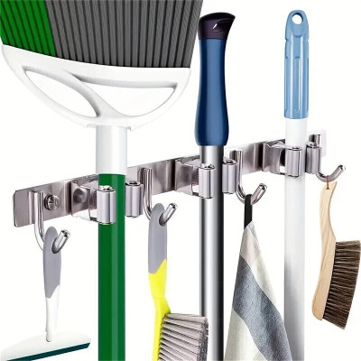 SorresaA Silver Stainless Steel Broom Holder(3 Holders)
