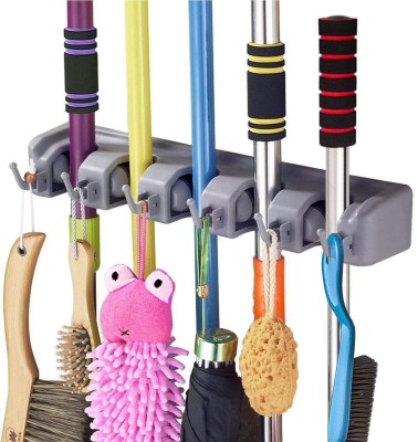 NURIOR Grey Plastic Broom Holder(5 Holders)