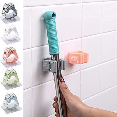 Taco No Drill Self Adhesive Broom/Wiper/Mop Organizer (Pack of 4 )BH538 Regular Organizer