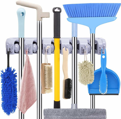 OXXIHOME Grey Plastic Broom Holder(5 Holders)