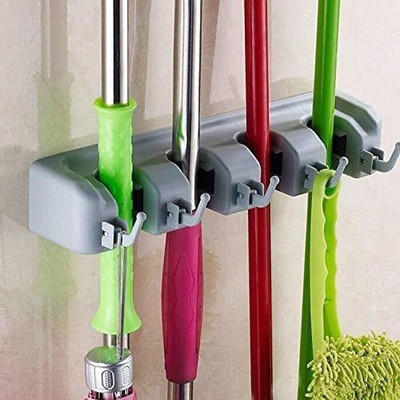OXXIHOME Grey Plastic Broom Holder(5 Holders)