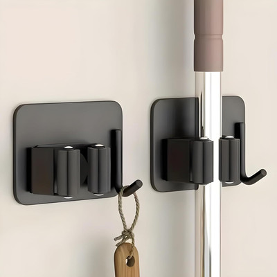 ARJ Black Stainless Steel Broom Holder(1 Holders)