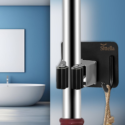 SITTELLA Black Stainless Steel Broom Holder(1 Holders)
