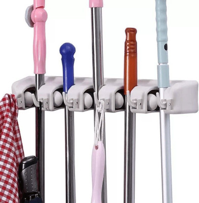 FIVANIO Multicolor Plastic Broom Holder(6 Holders)