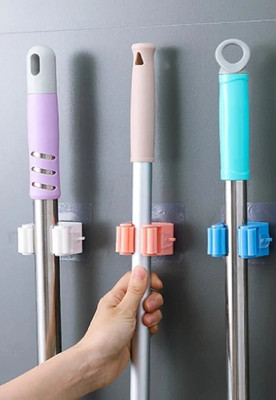 SJK Multicolor Plastic Broom Holder(6 Holders)