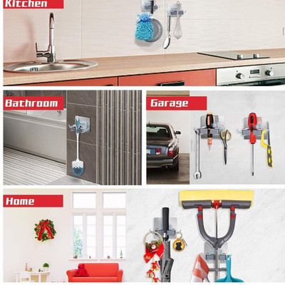 CoreValues Multicolor Plastic, Silicone Broom Holder(1 Holders)