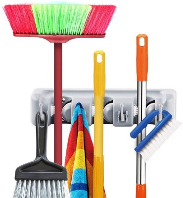 VRT Grey Plastic Broom Holder(3 Holders)