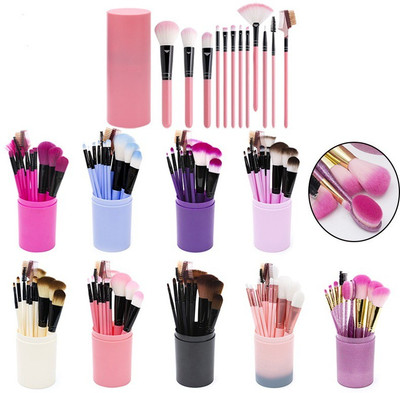 teayason Beauty Extra Soft Makeup Brushes Set of 12 , Multi-Color with Storage Box(Pack of 12)