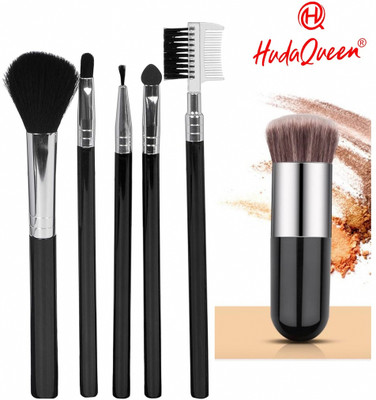 HUDAQUEEN 5 Pc Beauty Brush Set with Foundation Brush for Beginners(Pack of 6)