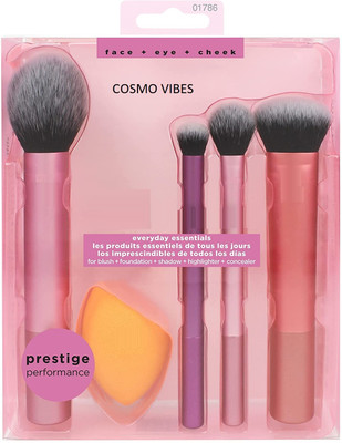 COSMO VIBES Real Techniques Artist Essentials Complete Face Makeup Brush Set, 5 Count(Pack of 4)
