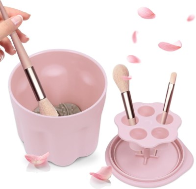 FLOSTRAIN MAKEUP BRUSH CLEANING BOWL WITH LID(Pack of 1)