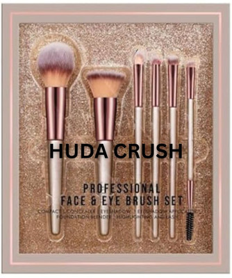 HUDA CRUSH 6 in 1 Brush Set-Synthetic Bristle, Easy Blending, Face & Eye Makeup Brushe Set(Pack of 6)