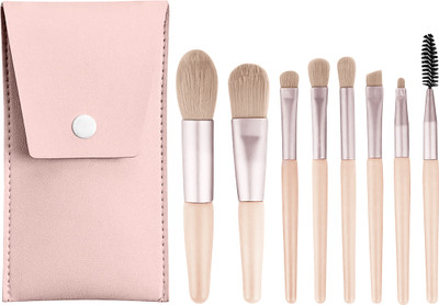Gleva 8 Pcs Brush Set With Pouch, Makeup Brushes Premium Synthetic Kabuki Foundation(Pack of 8)