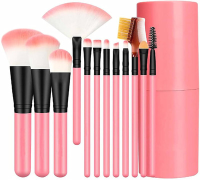 RKTRADER Premium 12-Piece Makeup Brush Set with Storage Cup – Soft Bristles, Professional(Pack of 12)